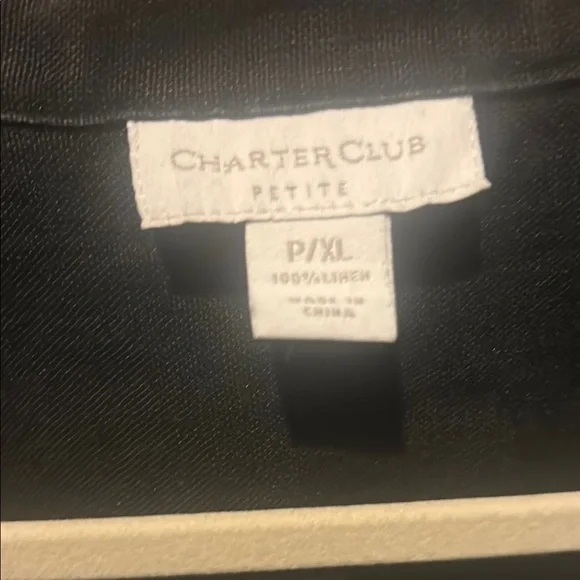 Charter Club Black Linen Jacket - Picture 2 of 4